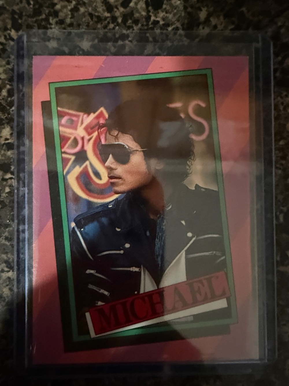 Michael Jackson Collectible Card - Pink & Green Accent
